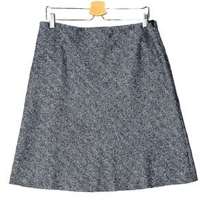 BROOKS BROTHERS Womens 12 Wool Tweed Herringbone Navy Blue Knee‎ Length Skirt